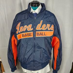 Normandy Invaders Baseball Jacket Navy & Orange XL Parma Ohio